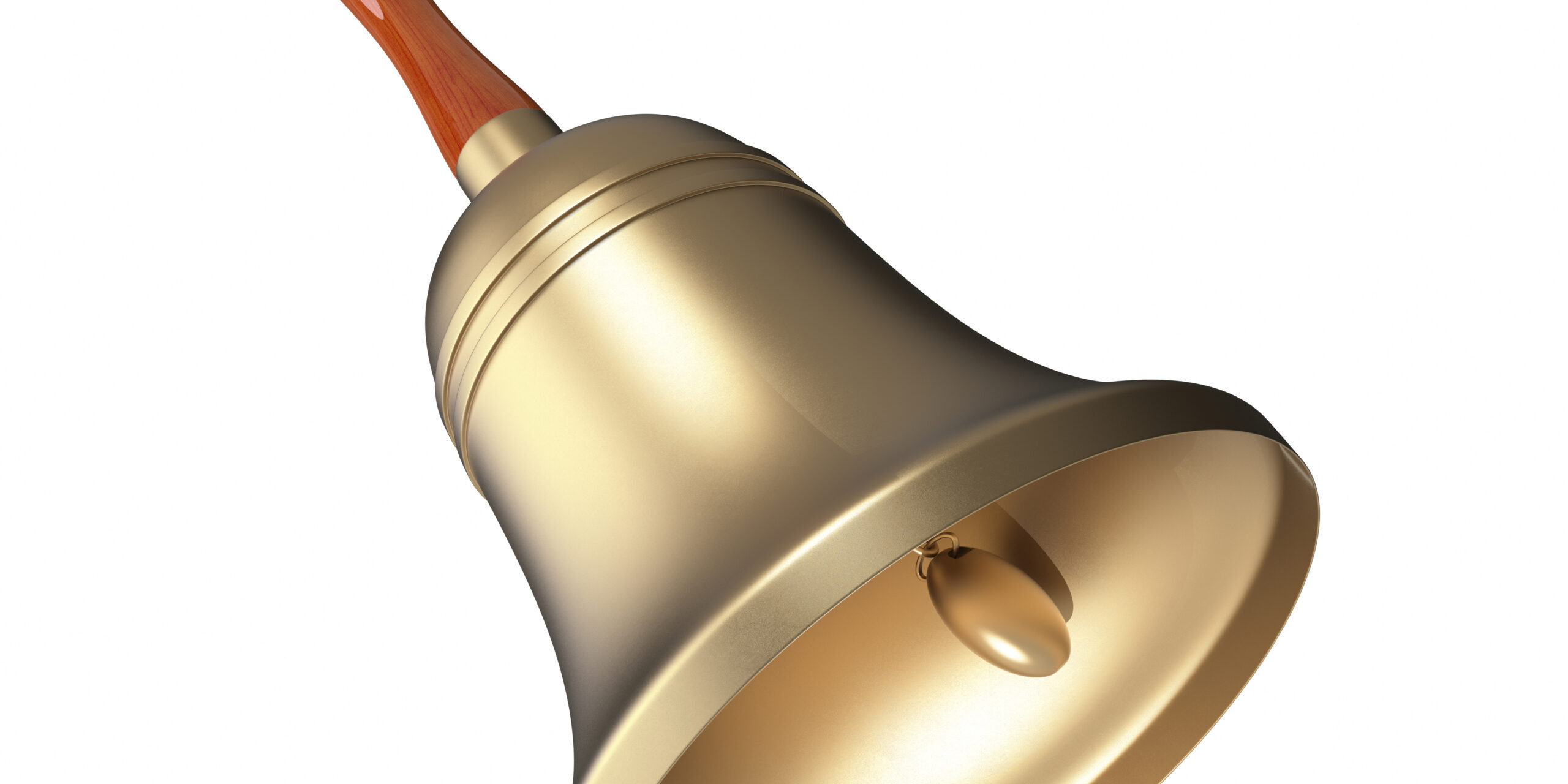 hand bell isolated on white 3d rendering scaled