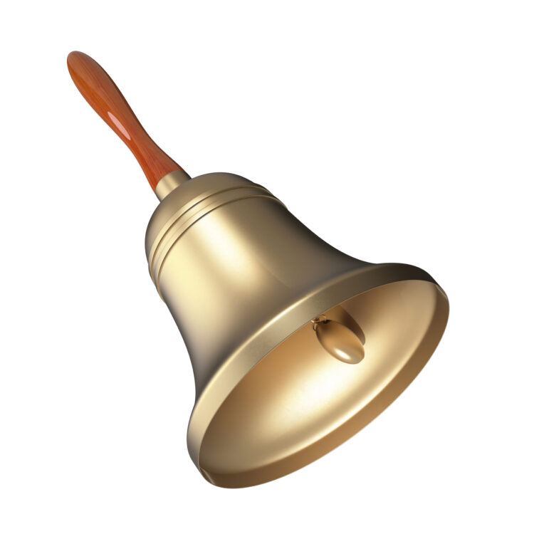hand bell isolated on white 3d rendering scaled