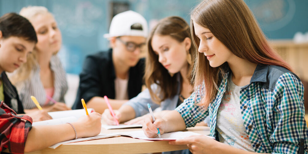 team students completing task